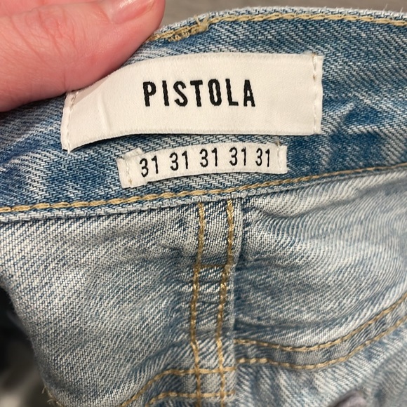 PERFECT CONDITION Pistola Gigi Mid Rise Denim Mini Shorts in Medium Blue size 31 - Picture 7 of 9